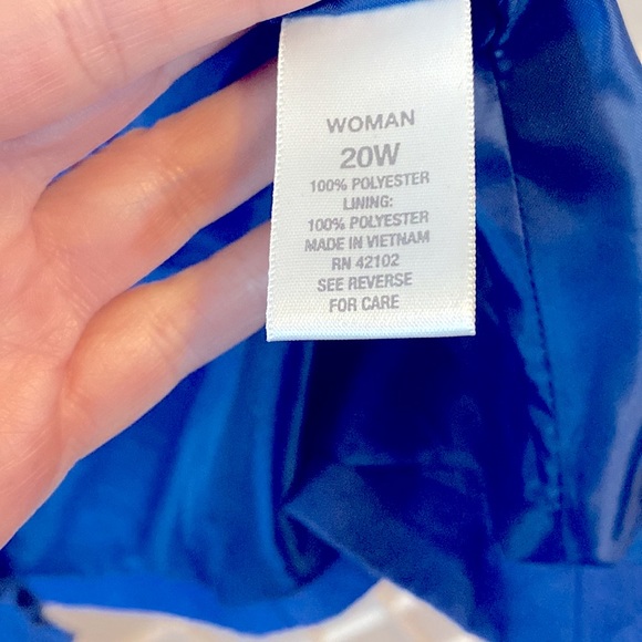 Dressbarn Woman’s Blazer Blue Faux Suede Long Sleeve Size 20 - Picture 5 of 5